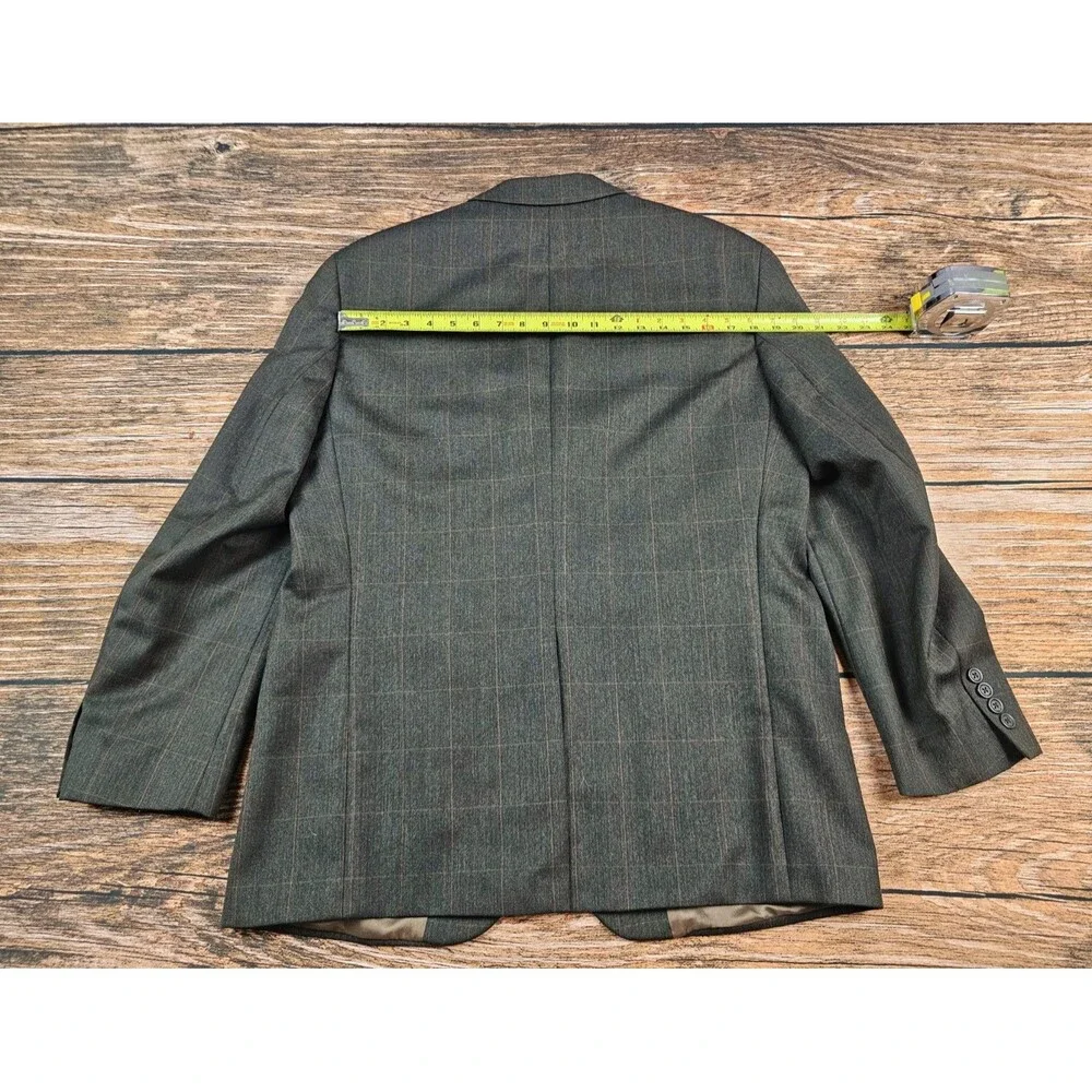 Polo University Mens 40S Brown Widowpane 2-Btn Blazer Jacket Sport Coat Wool EUC - Picture 12 of 12